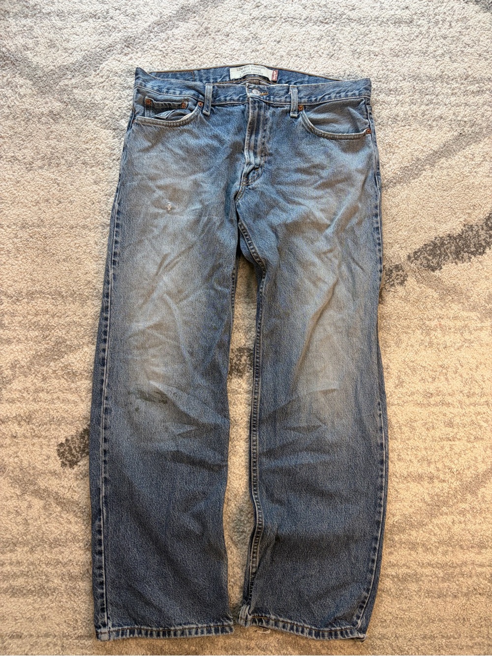 Levi’s Low Rise Straight Blue Jeans Y2K Distressed Medium Wash Denim